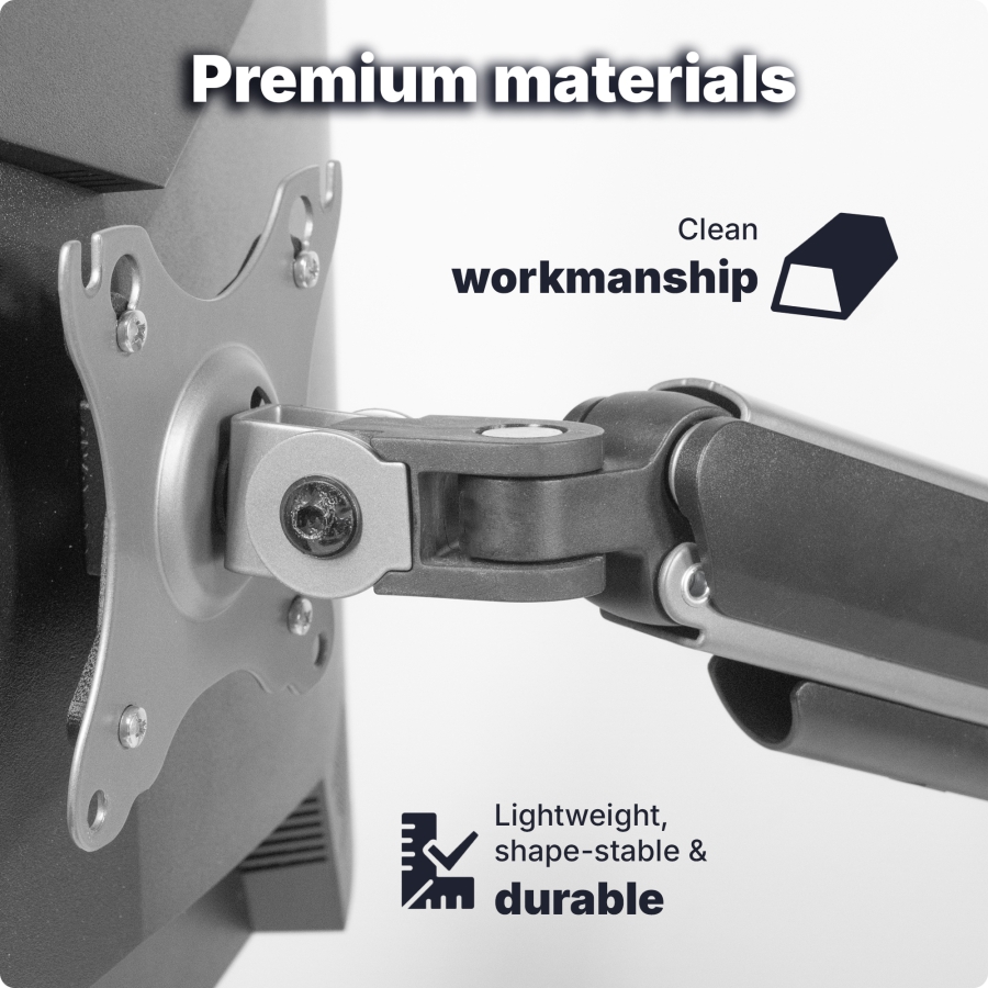 3IDEE Flexi-Lite Single Monitorarm - 1 Monitor - [13-32" / fino a 9kg] - regolazione dell
